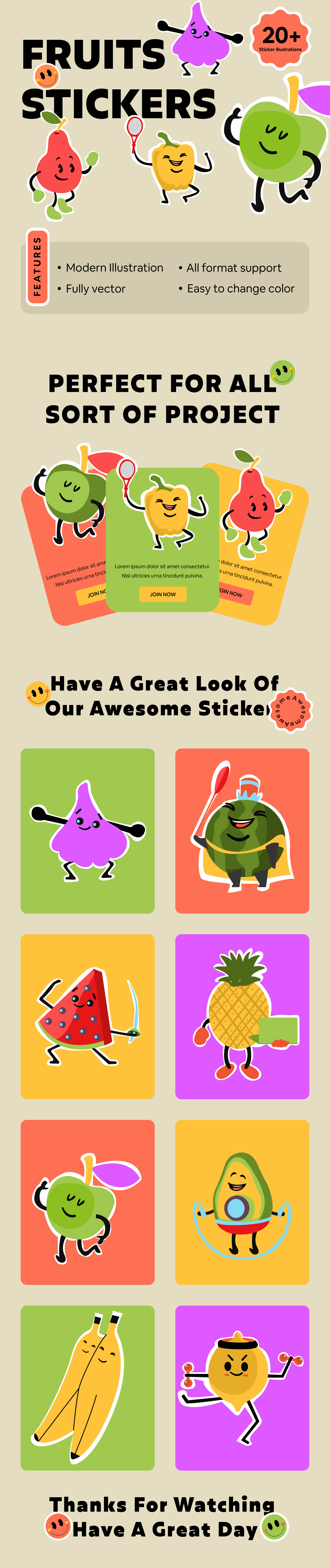 Fruit Sticker Illustration Pack