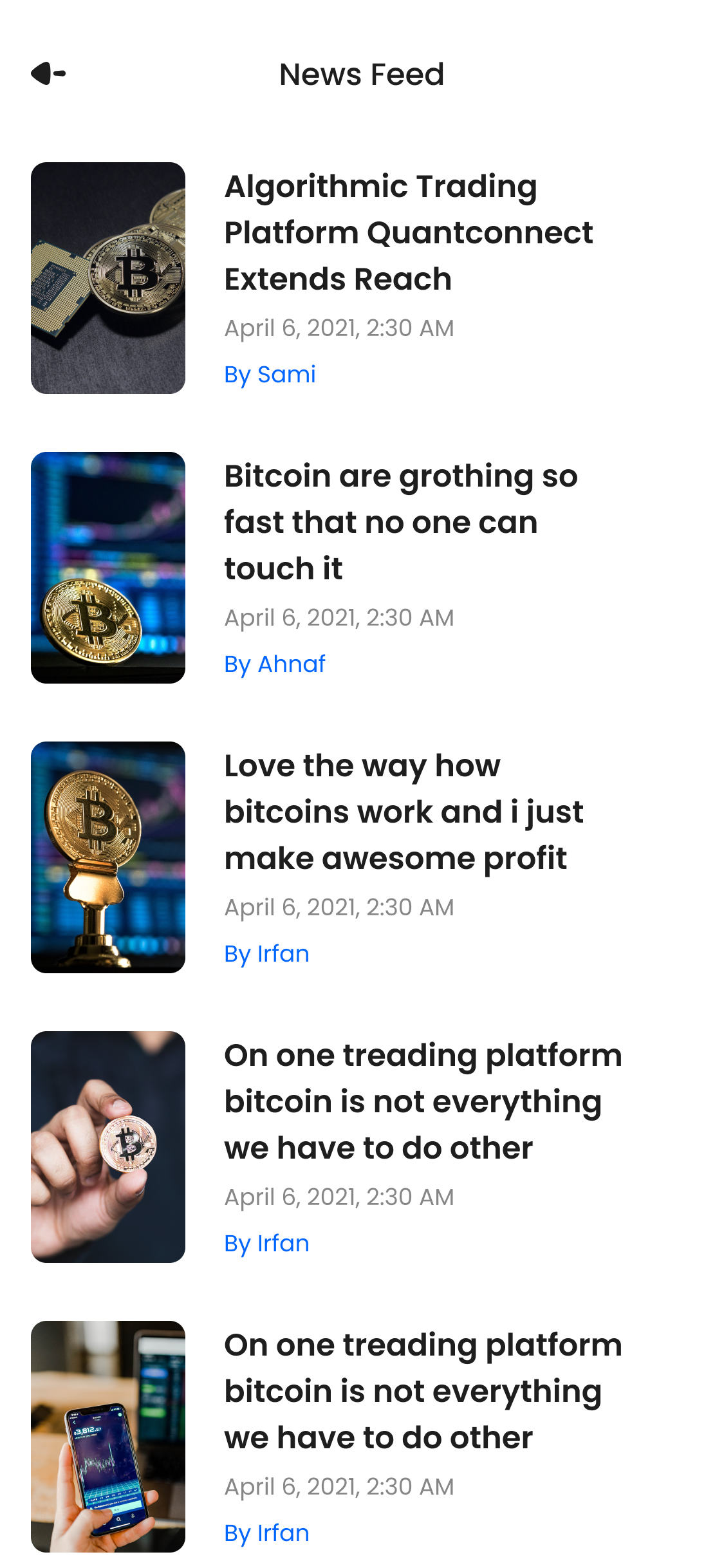 .Crypto News feed Screen
