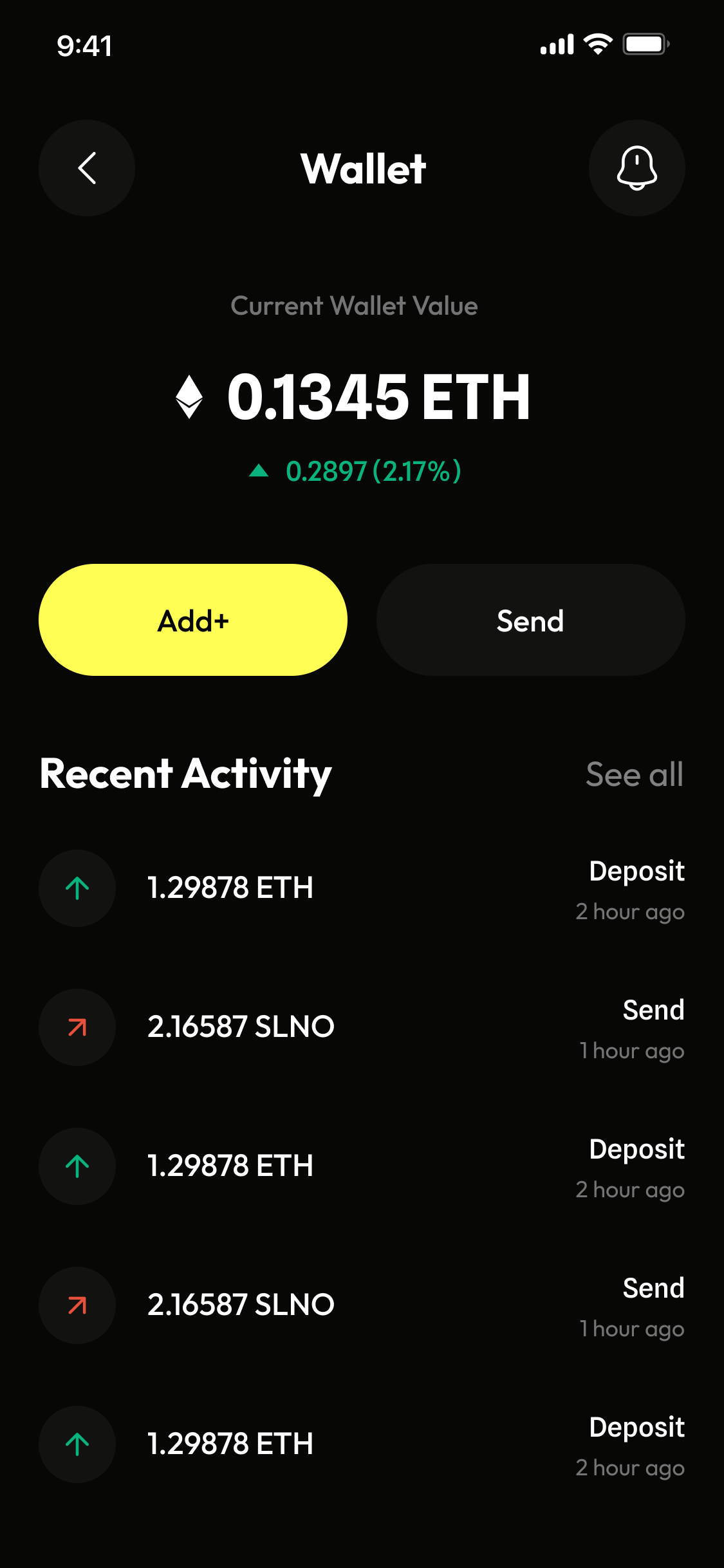 Wallet App Screen - NIFTY