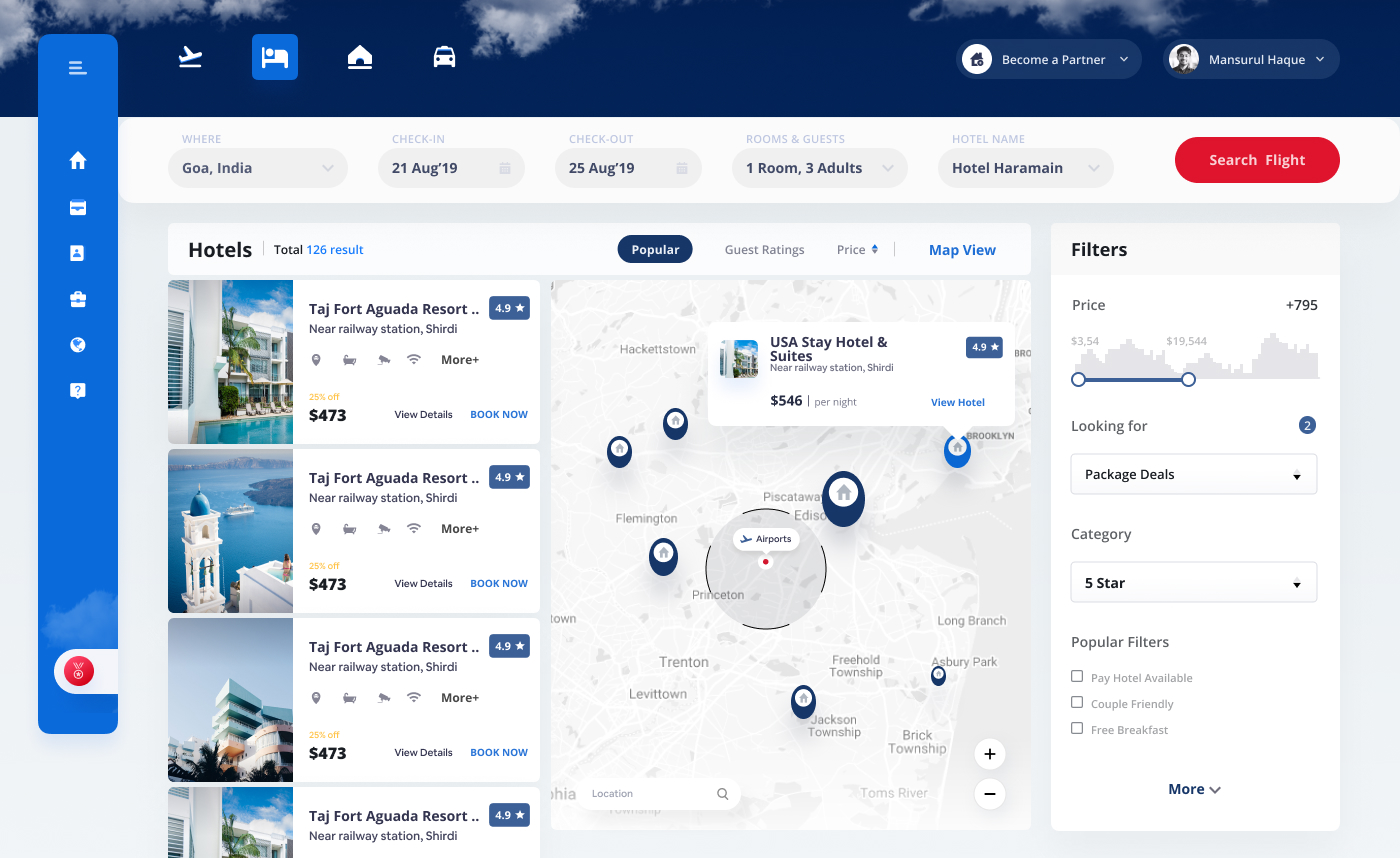 Hotel-Map view