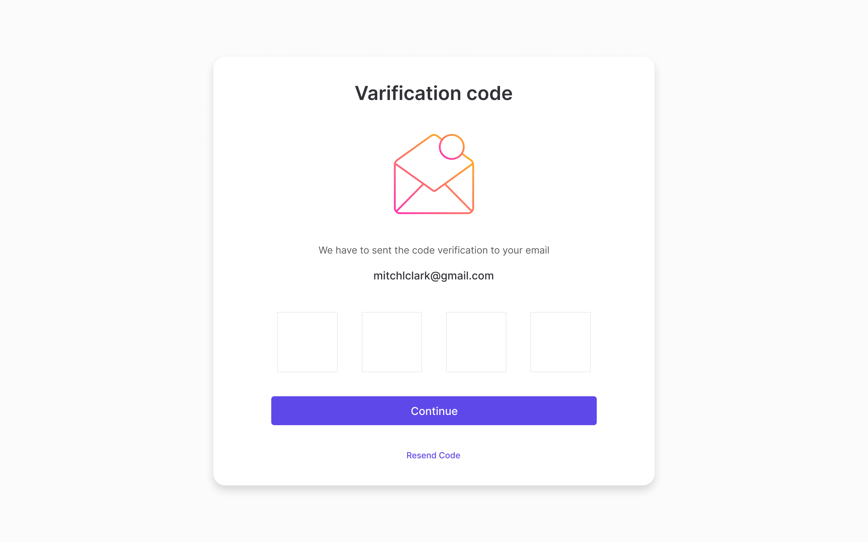 Verification Code Email Screen - Trim