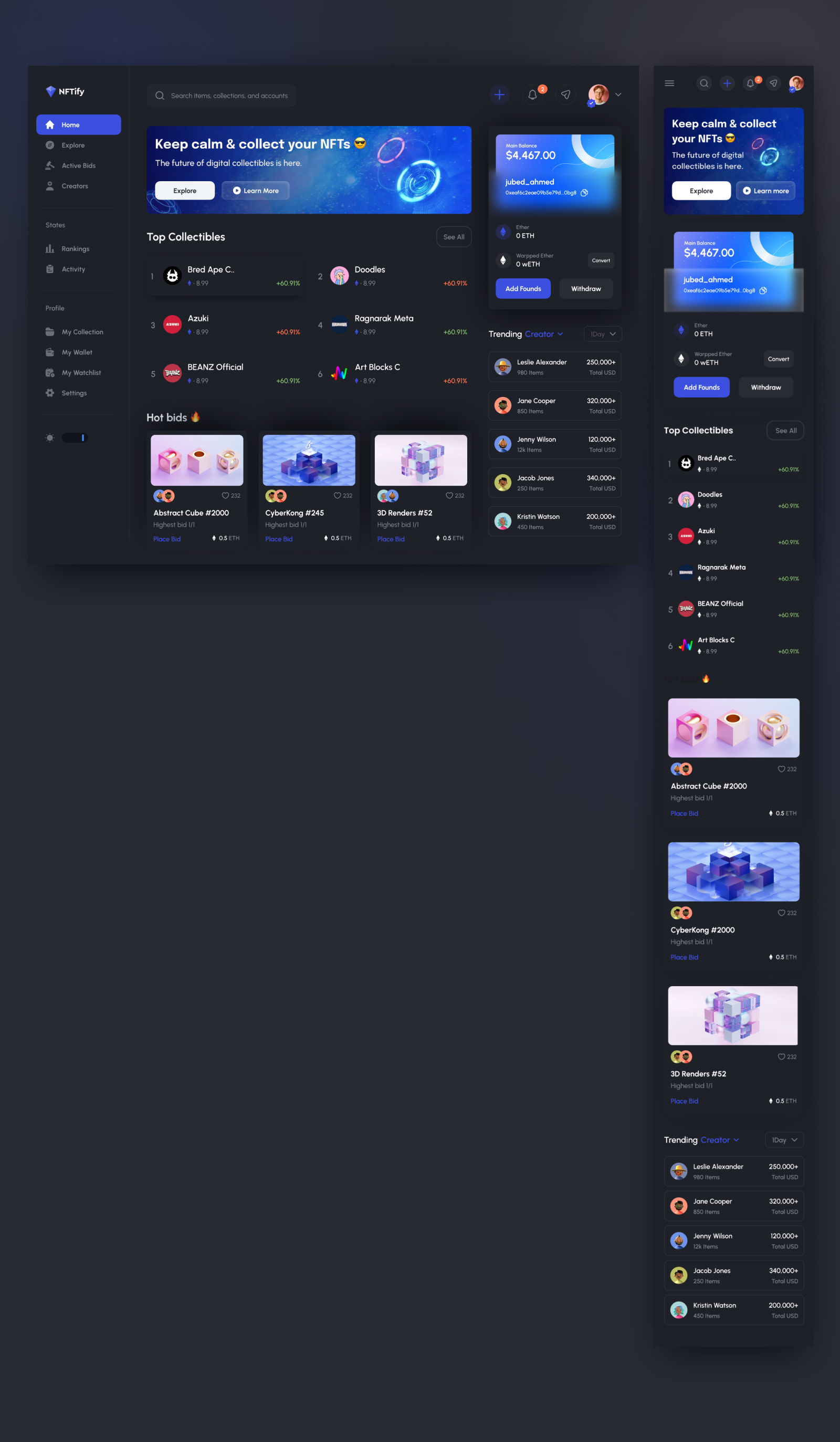 NFT Marketplace Dashboard