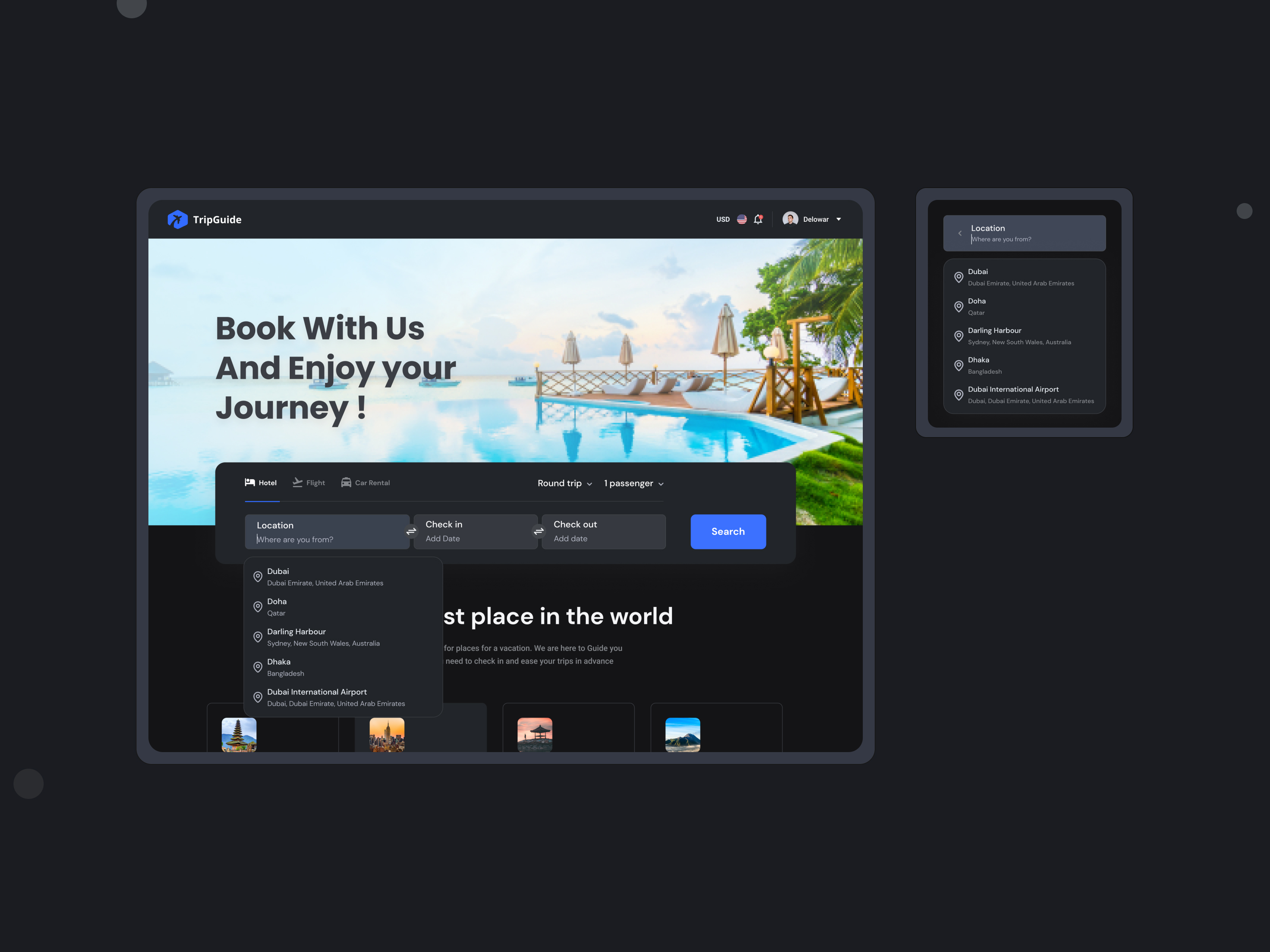 Search Results Page Web App Screen - Hotel