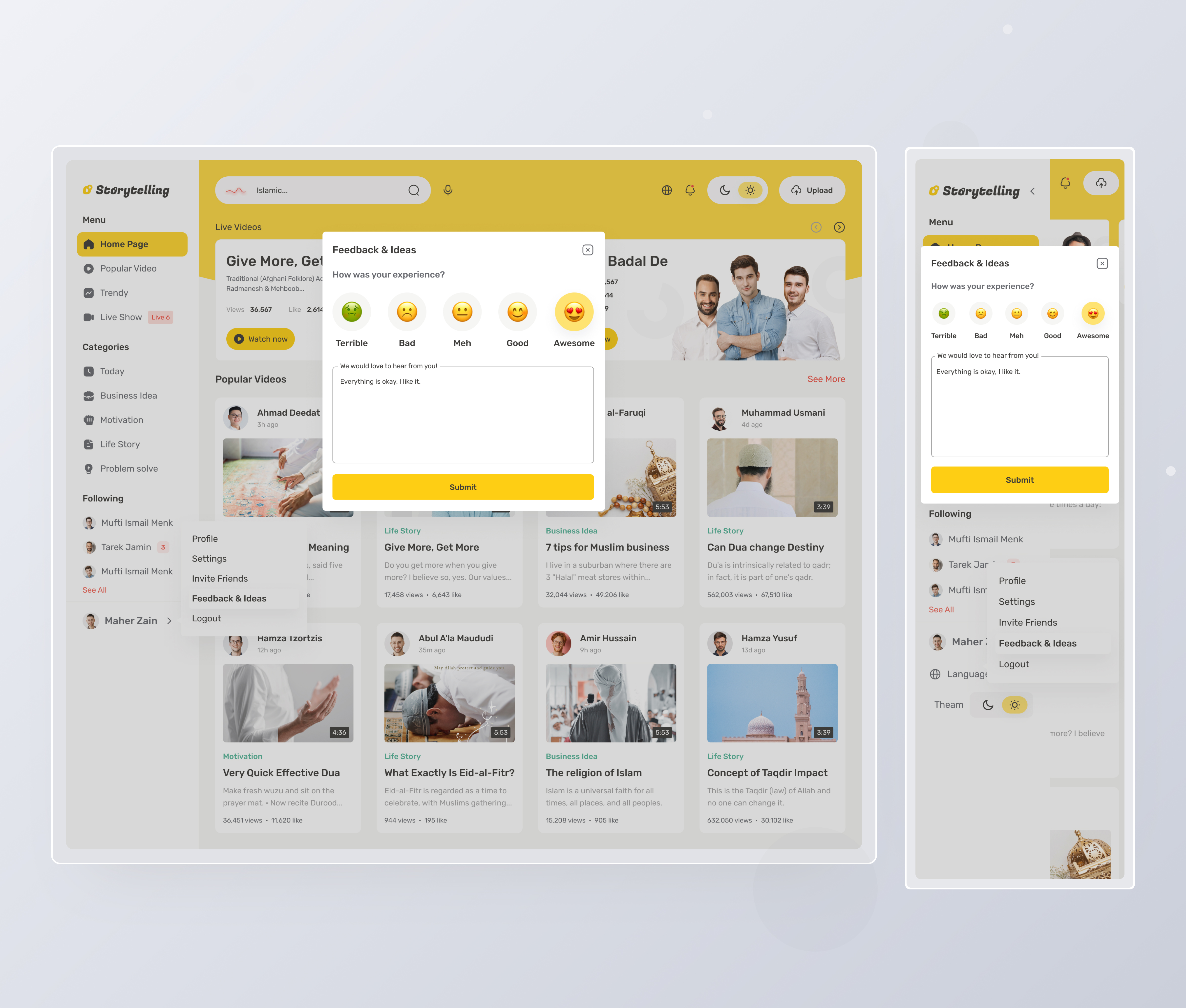 Customer Feedback Web Page UI Design