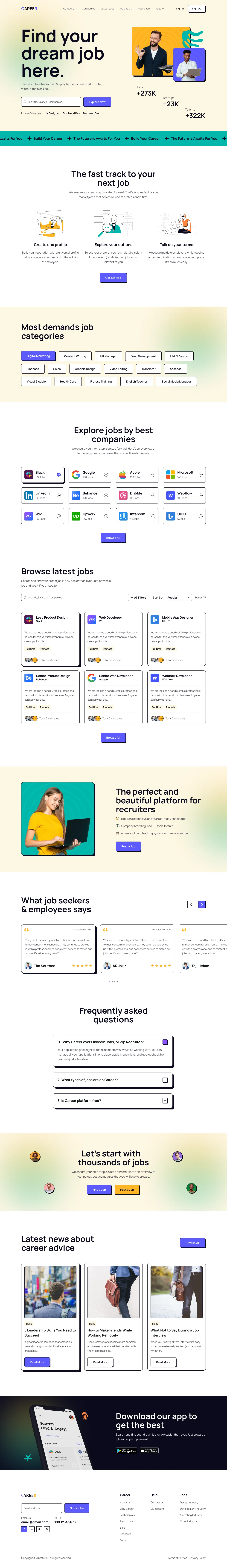 Job Portal landing Page