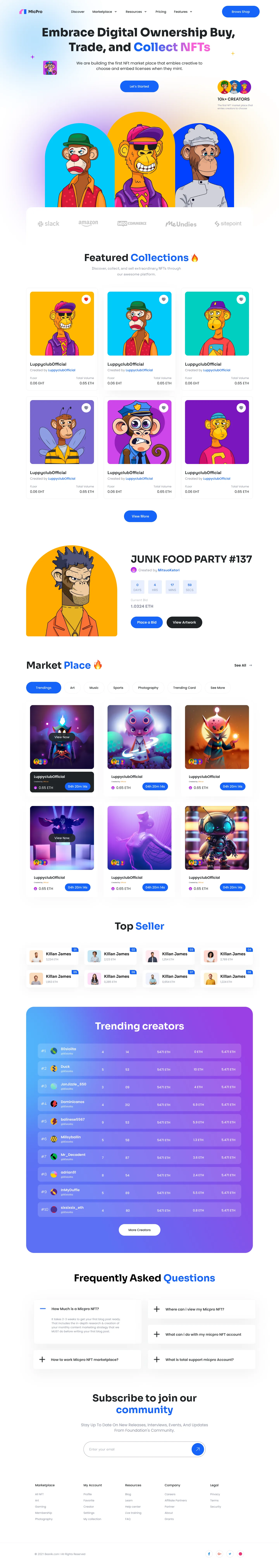 NFT Website Landing Page