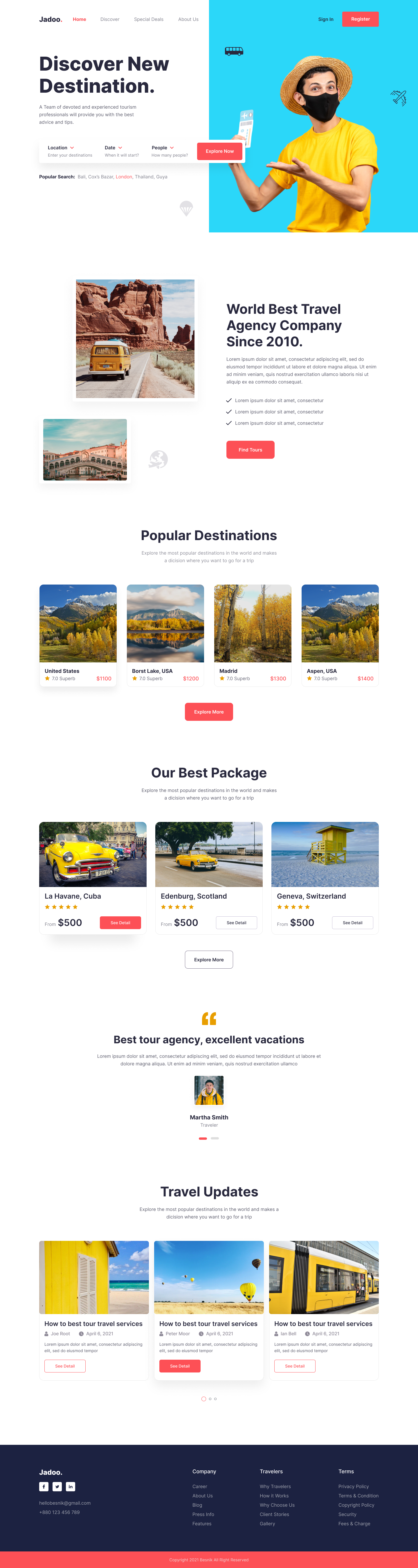 Jadoo Travel Landing Page