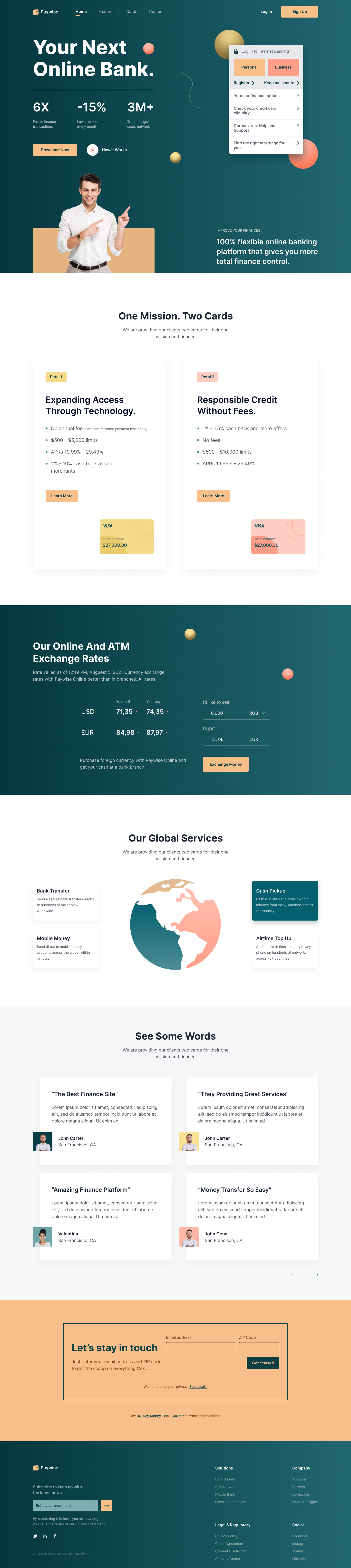 Paywise Online Banking Website Template