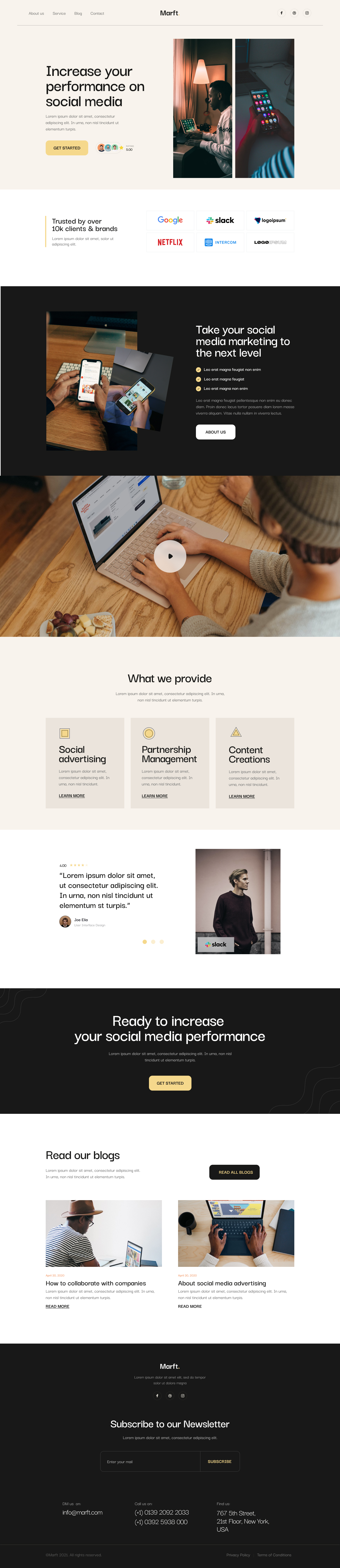 Free Marketing Landing Page - Marft
