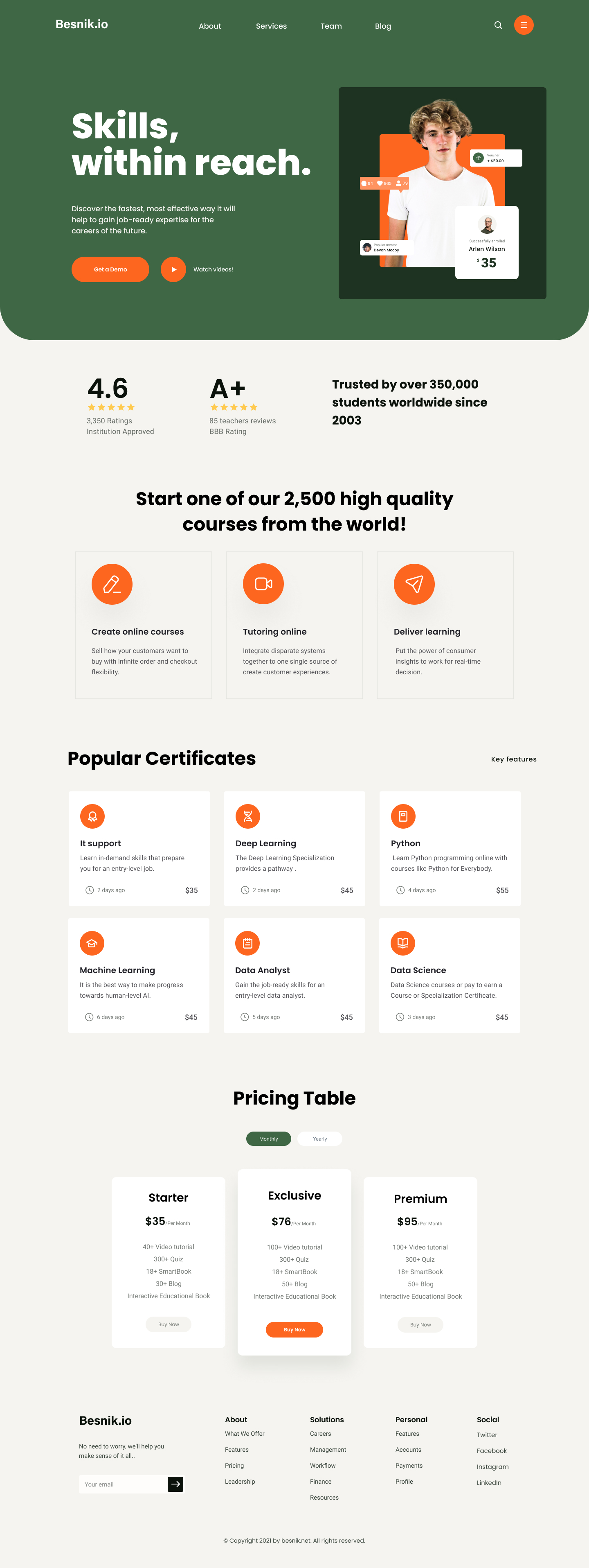 eLearning Platform Landing Page