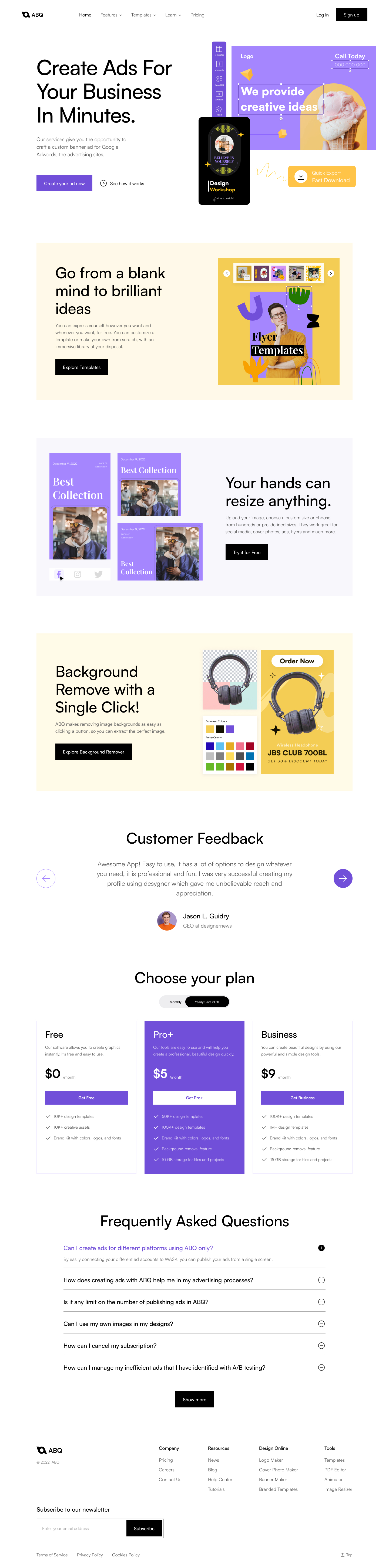 Ad Maker Landing Page - ABQ