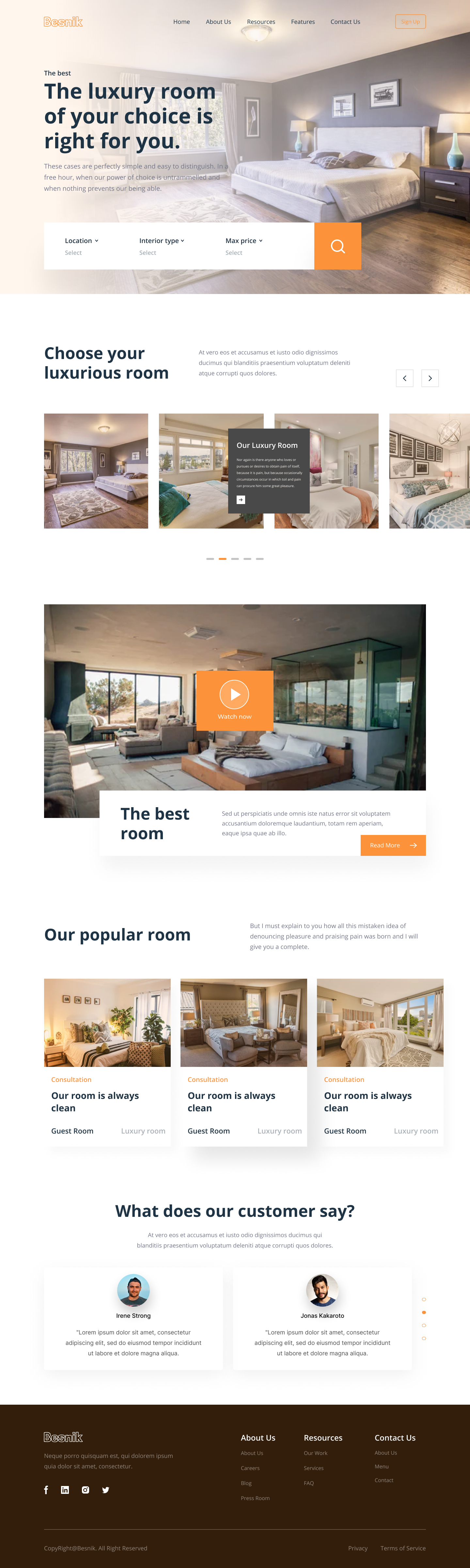 Hotel Booking Website Template