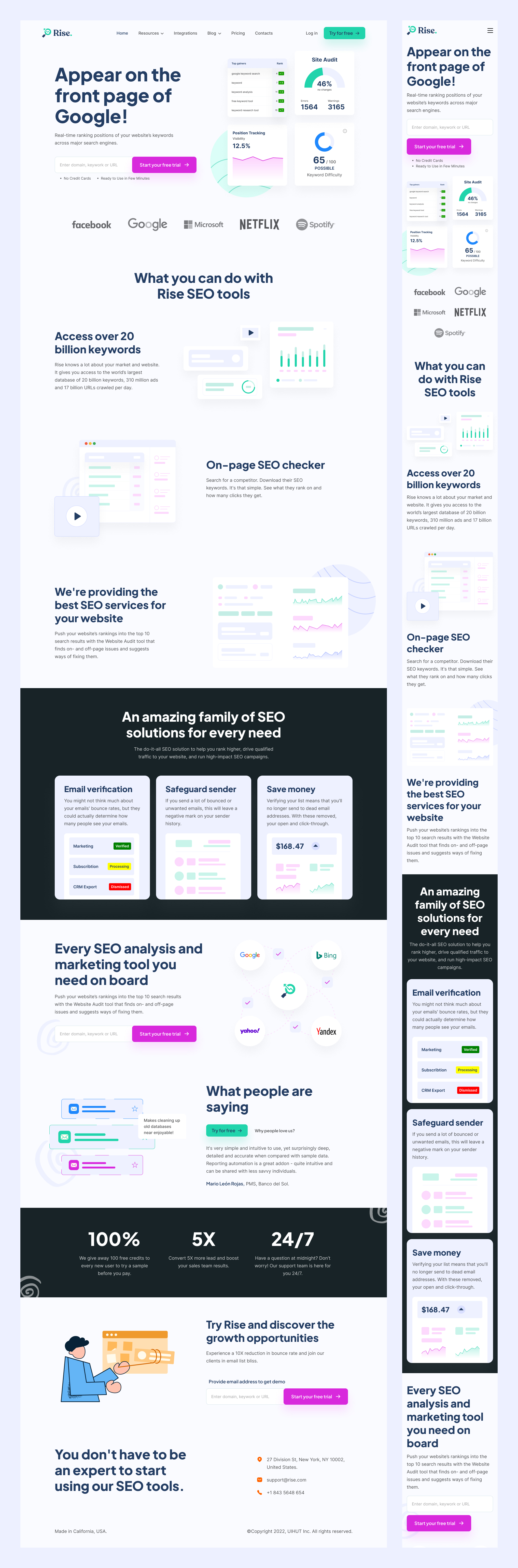 Rise SEO Tools Website Template