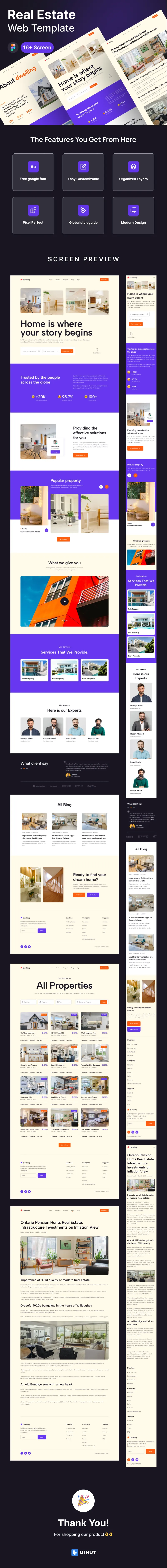 Real Estate Landing Page UI Kit Design
